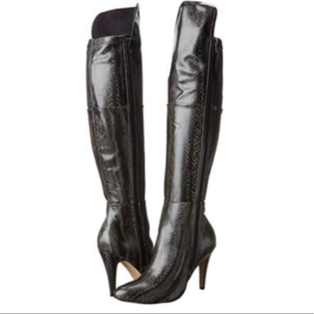 Sexy! MIA Over the Knee Snakeskin Heeled Boot